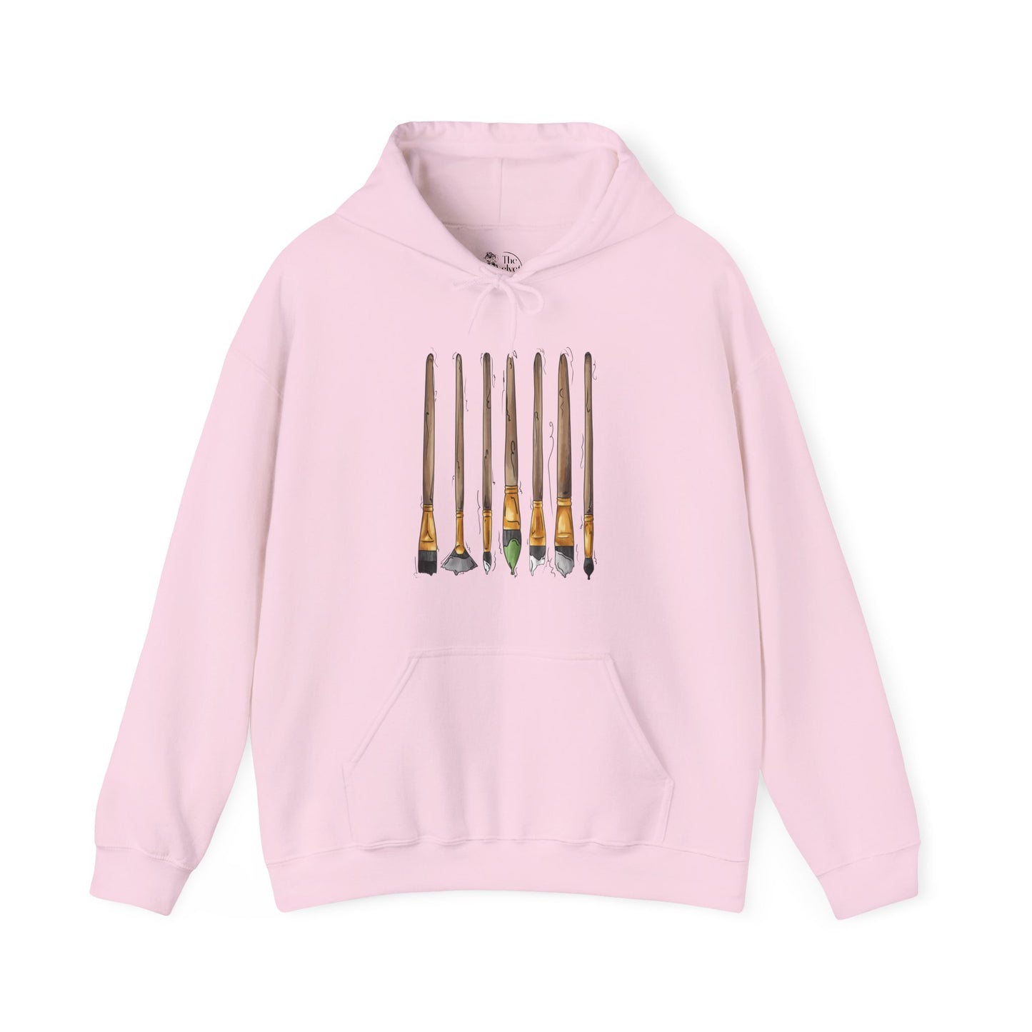 Agender Pride Flag Paint Brushes - Adult Unisex Hoodie
