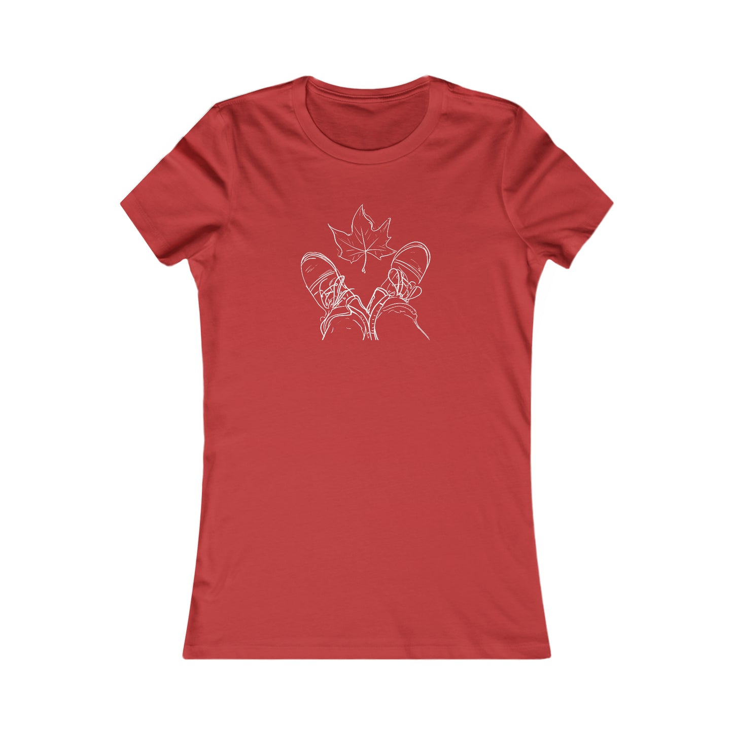 Fall Leaf and Boots Sketch - Women's T-Shirt