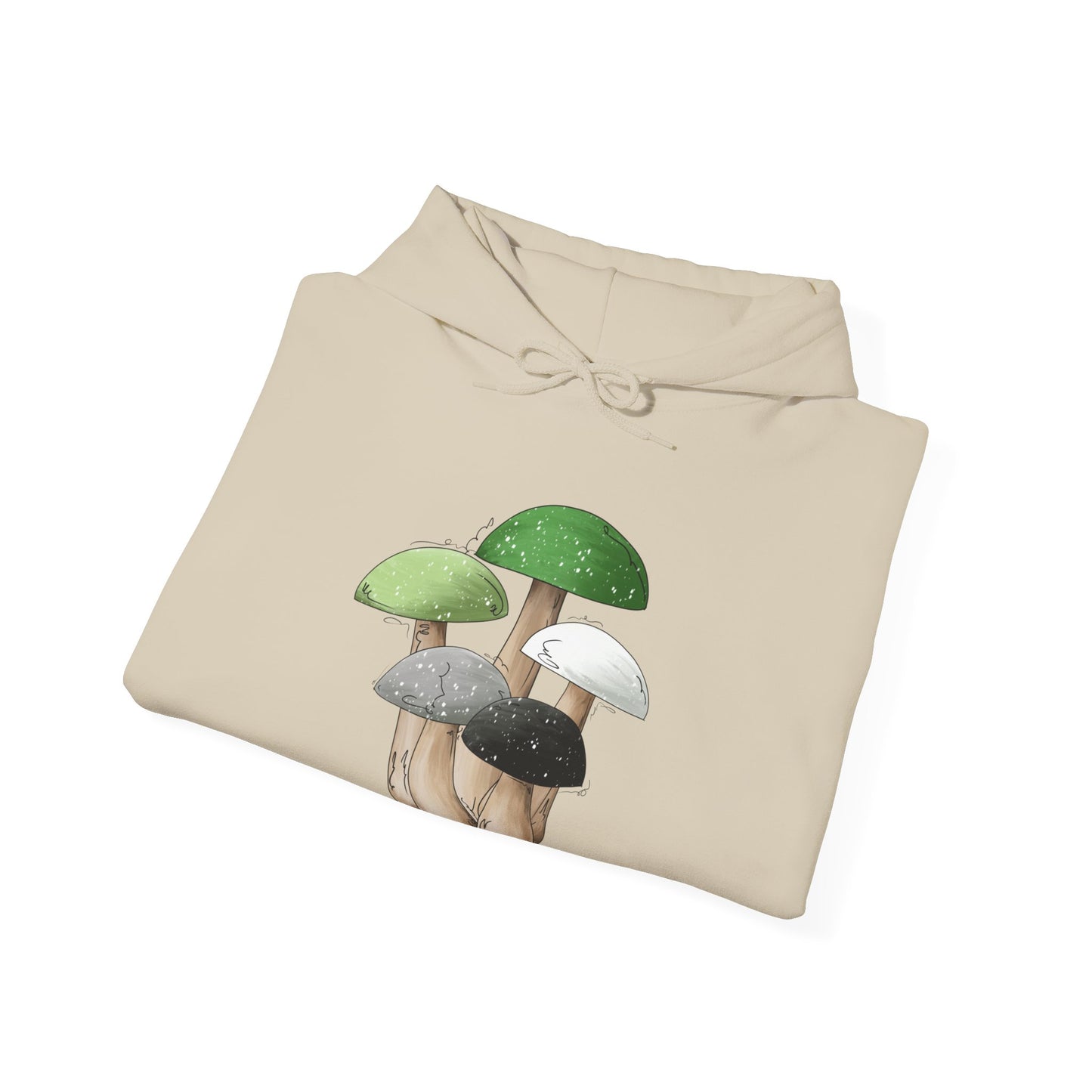 Aromantic Pride Flag Mushrooms - Adult Unisex Hoodie