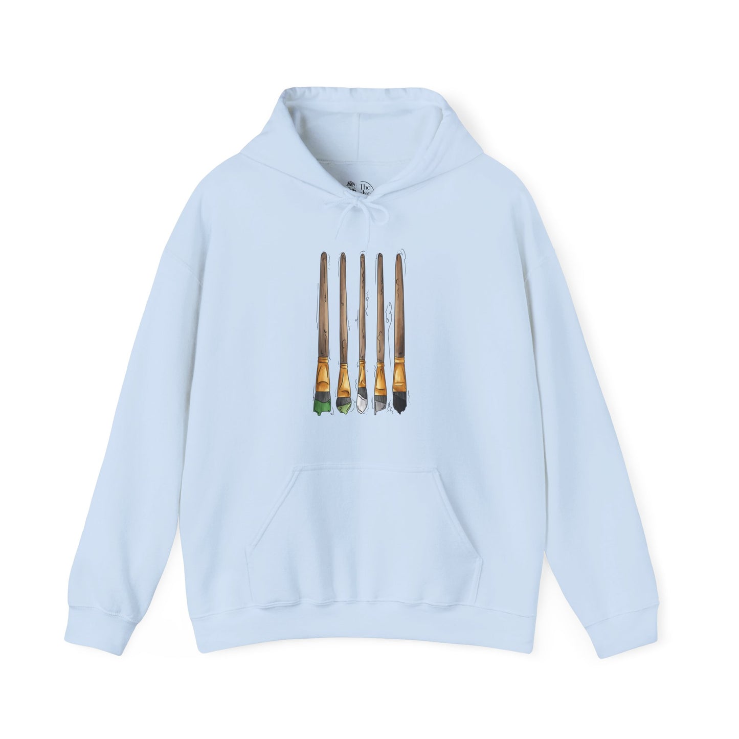 Aromantic Pride Flag Paint Brushes - Adult Unisex Hoodie