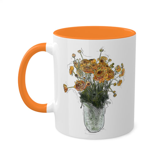 Yellow Ranunculus Flowers - Mug