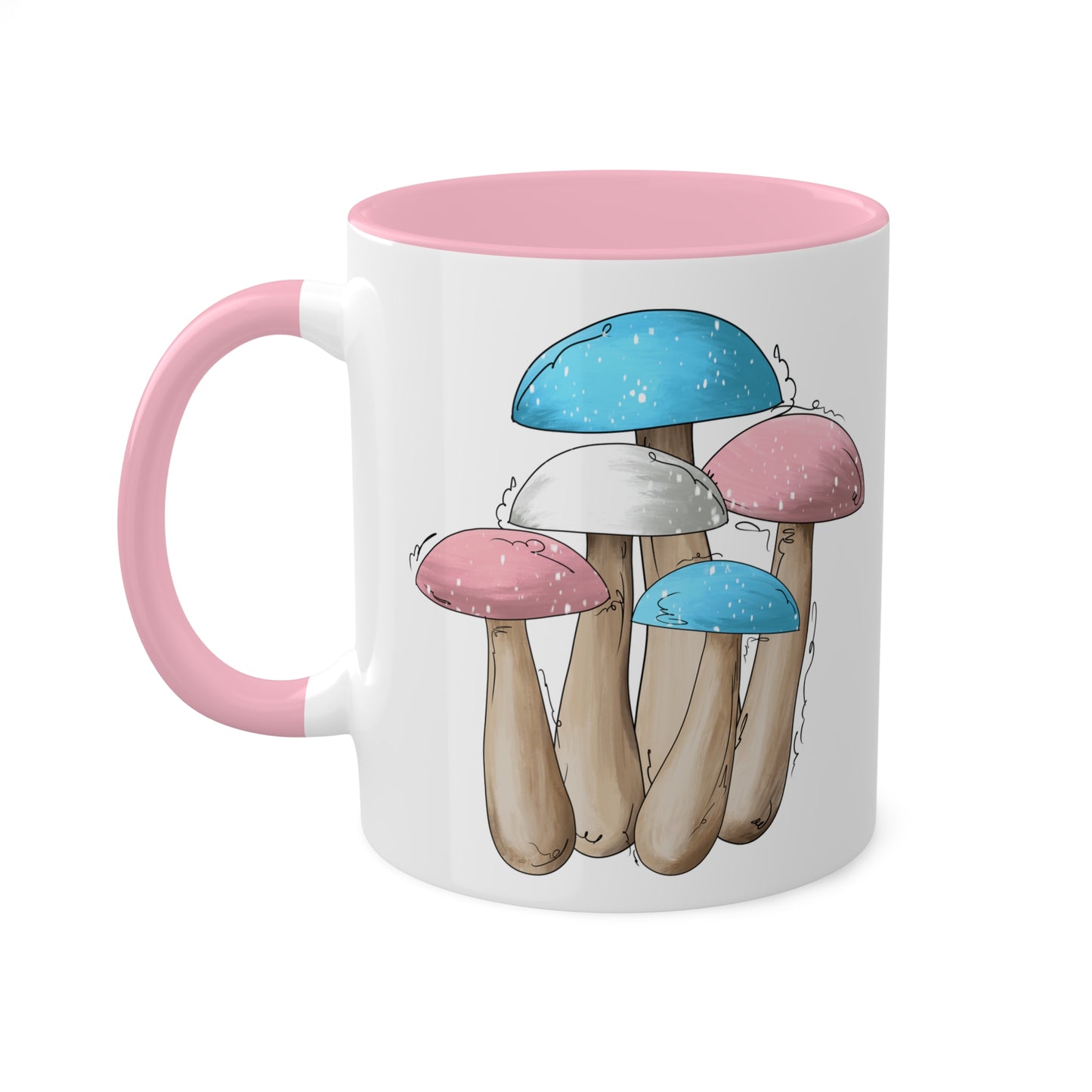 Transgender Pride Flag Mushrooms - Mug
