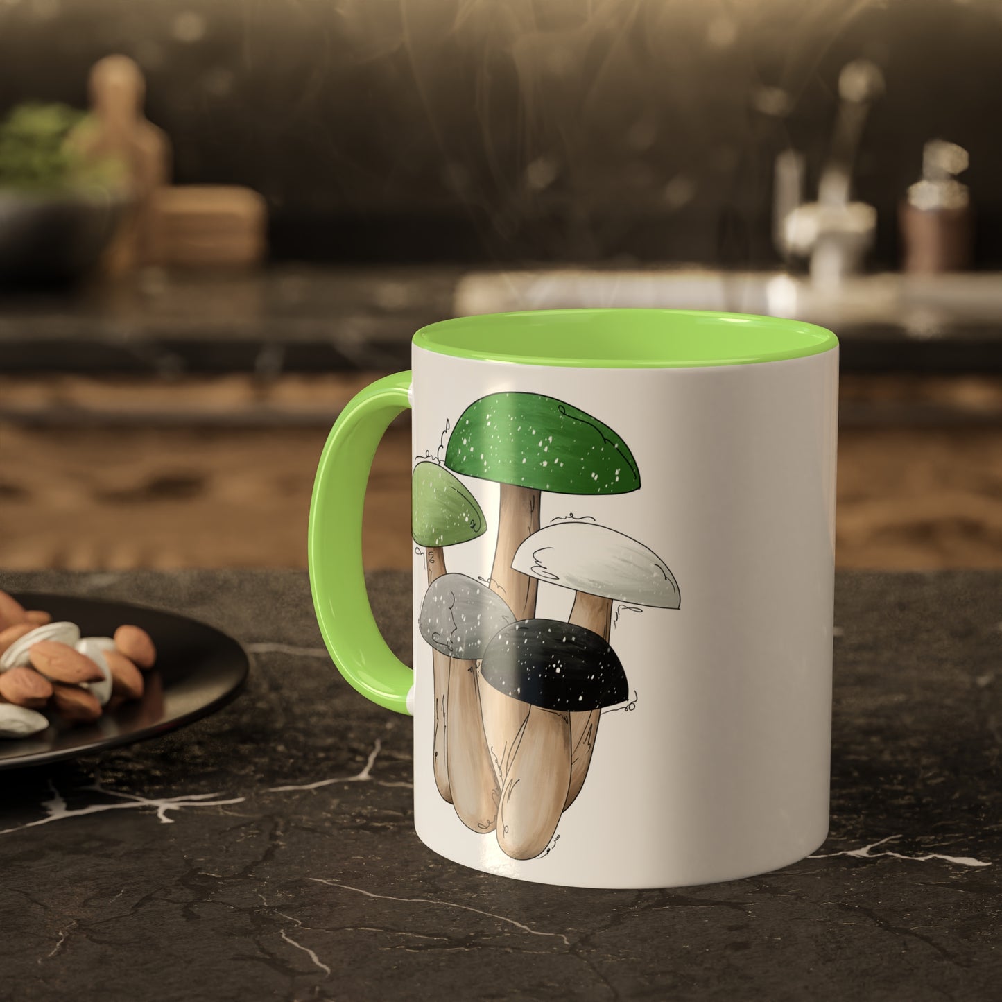 Aromantic Pride Flag Mushrooms - Mug