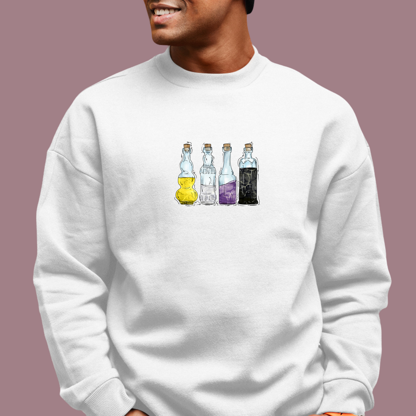 Nonbinary Pride Flag Potion Bottles - Adult Unisex Sweatshirt
