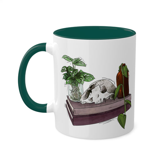 Skull, Books and Plants - Mug