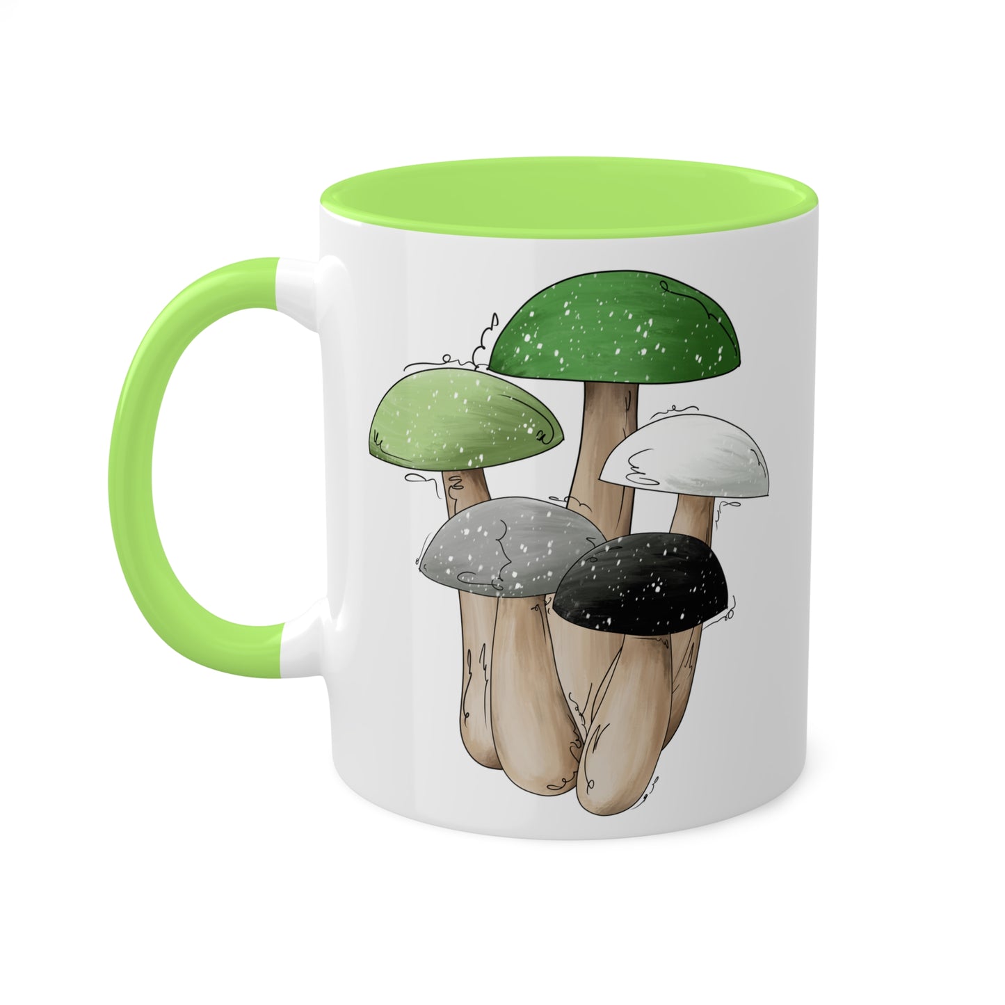 Aromantic Pride Flag Mushrooms - Mug