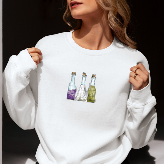 Genderqueer Pride Flag Potion Bottles - Adult Unisex Sweatshirt