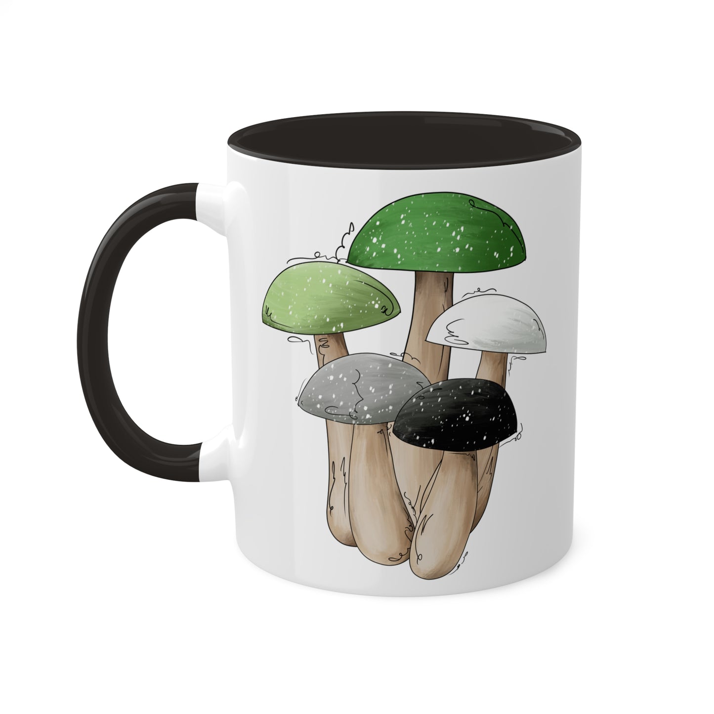 Aromantic Pride Flag Mushrooms - Mug