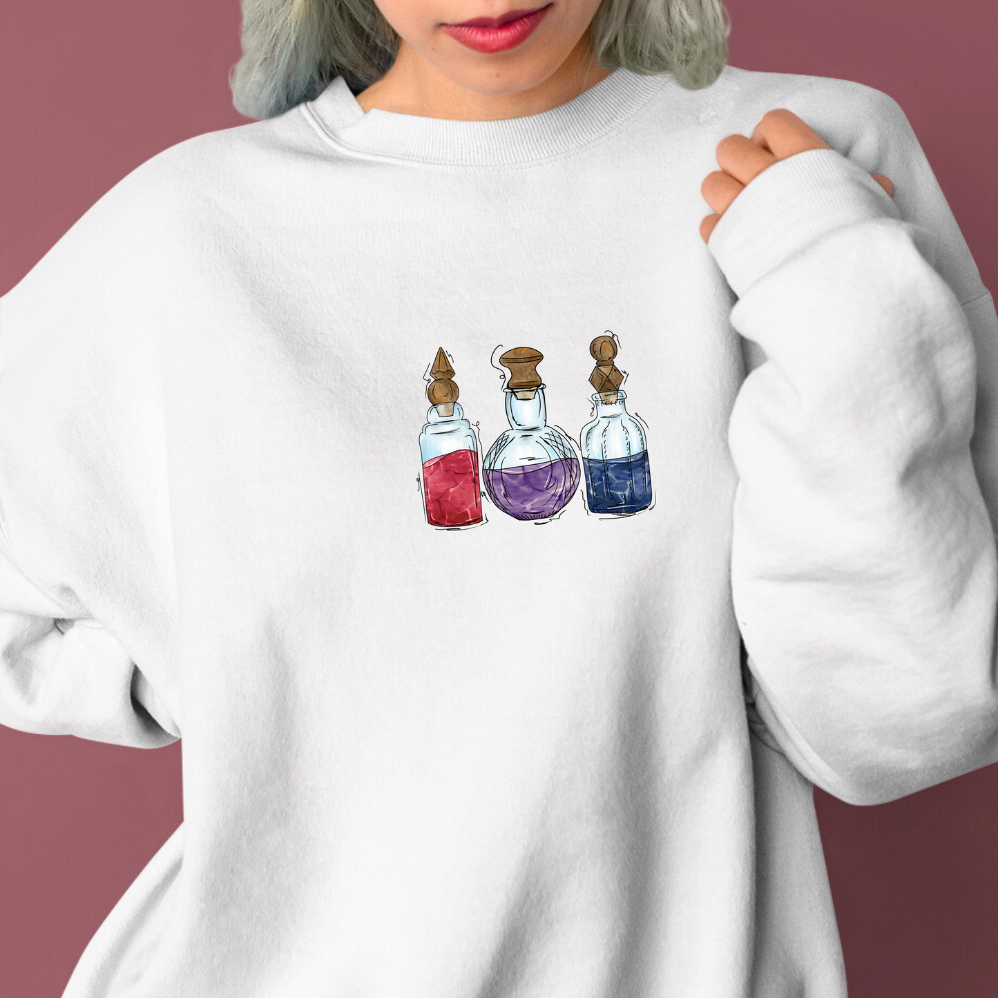Bisexual Pride Flag Potion Bottles - Adult Unisex Sweatshirt