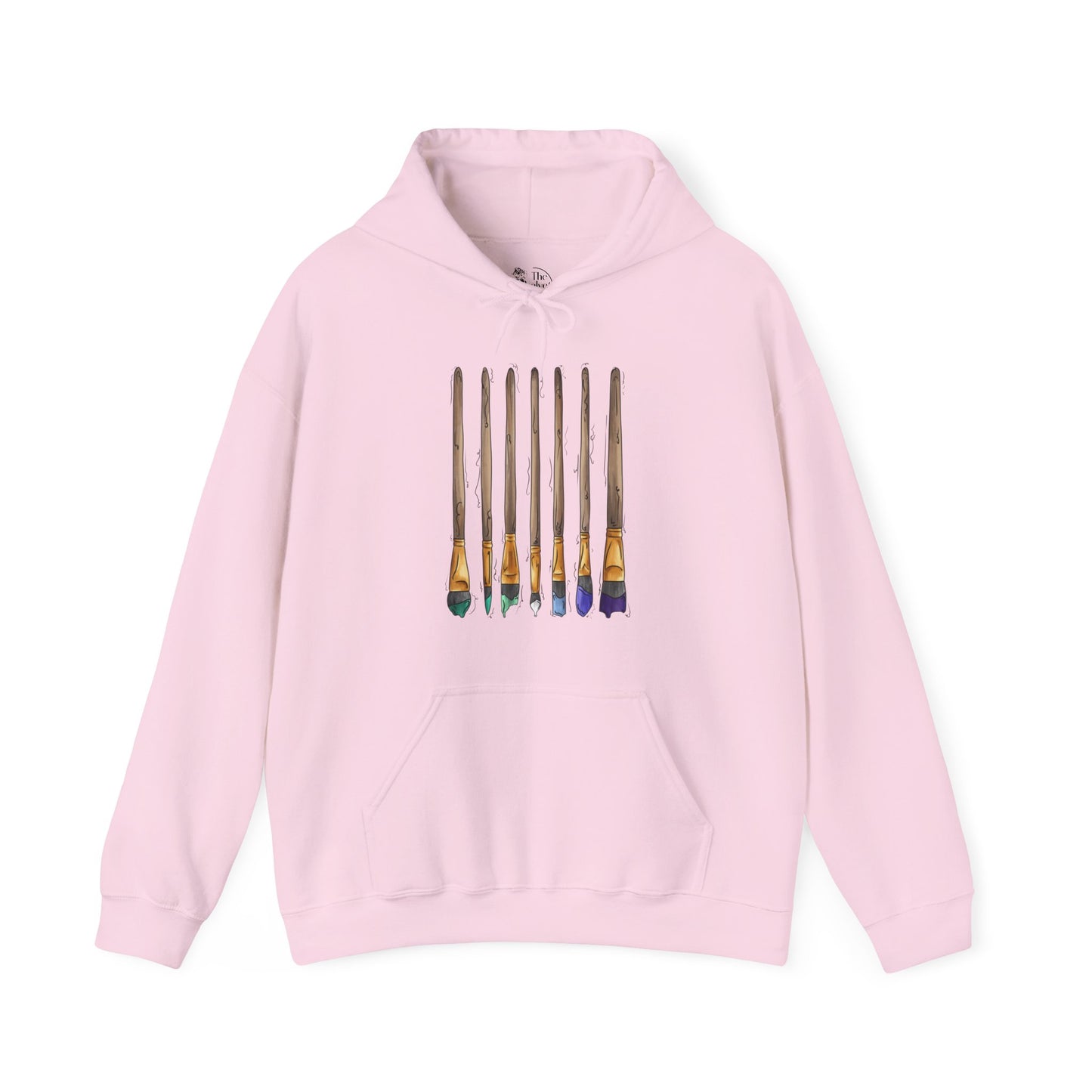 Gay Male Pride Flag Paint Brush - Adult Unisex Hoodie