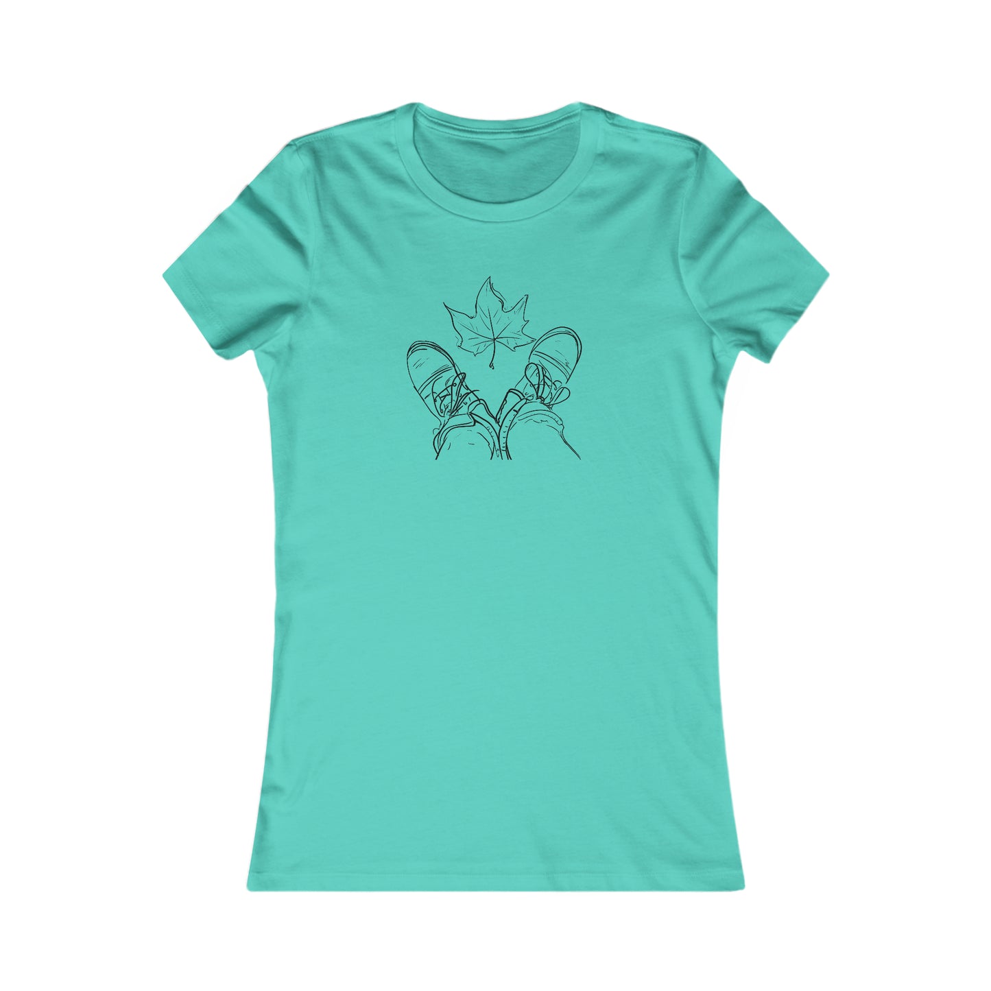 Fall Leaf and Boots Sketch - Women's T-Shirt