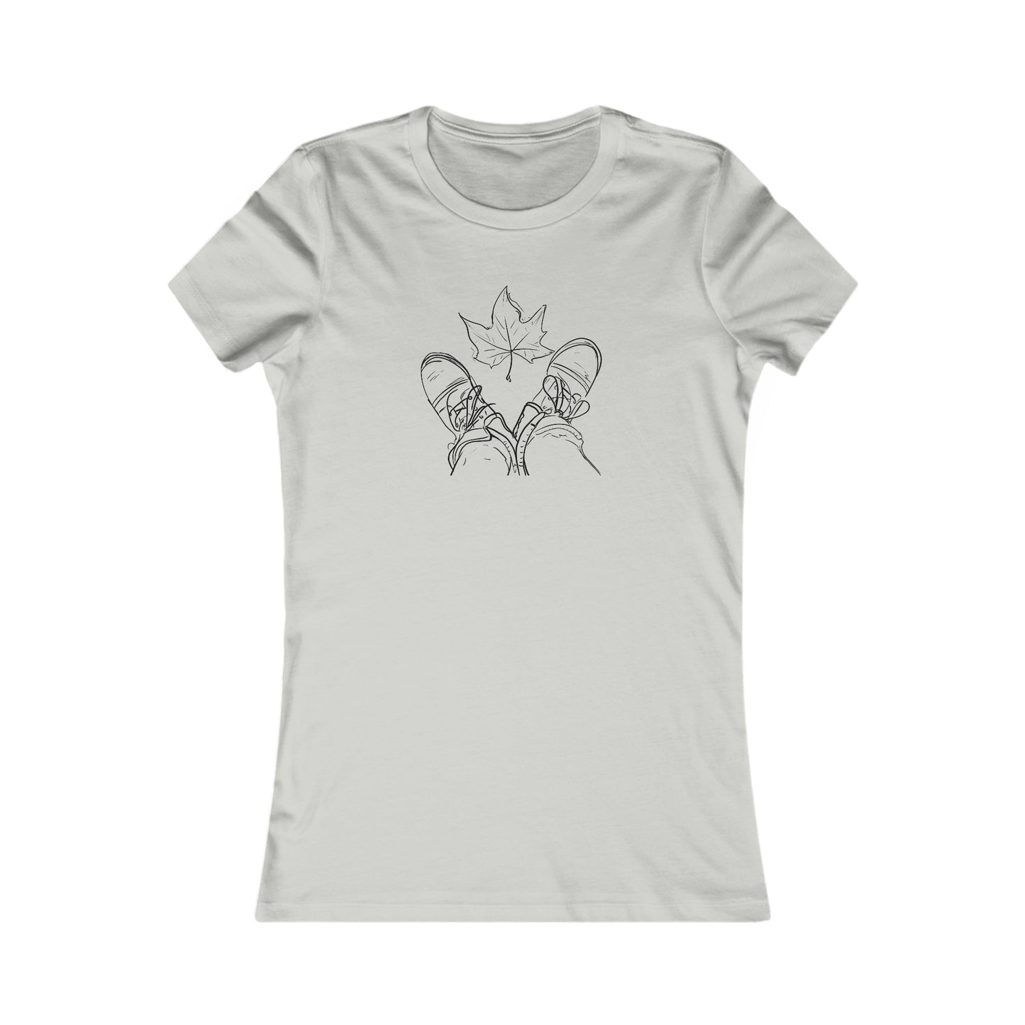 Fall Leaf and Boots Sketch - Women's T-Shirt