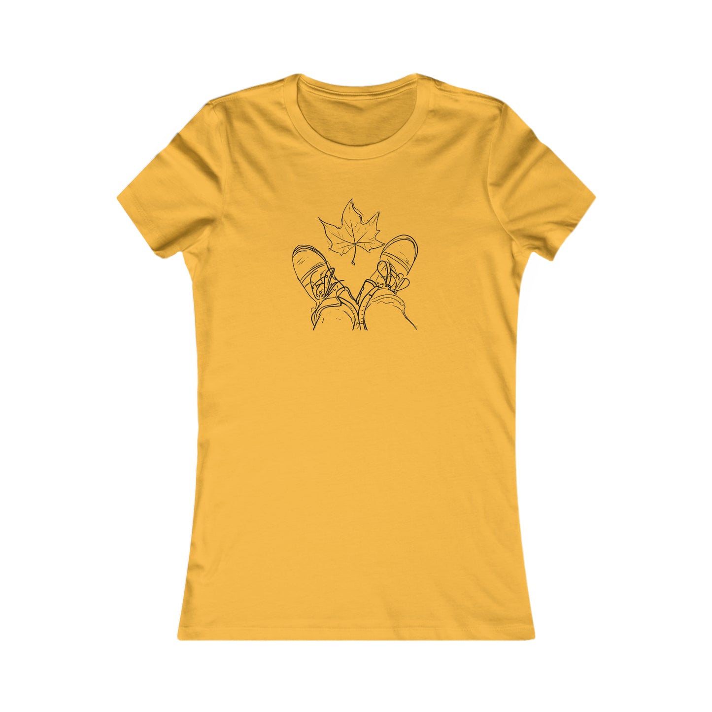 Fall Leaf and Boots Sketch - Women's T-Shirt