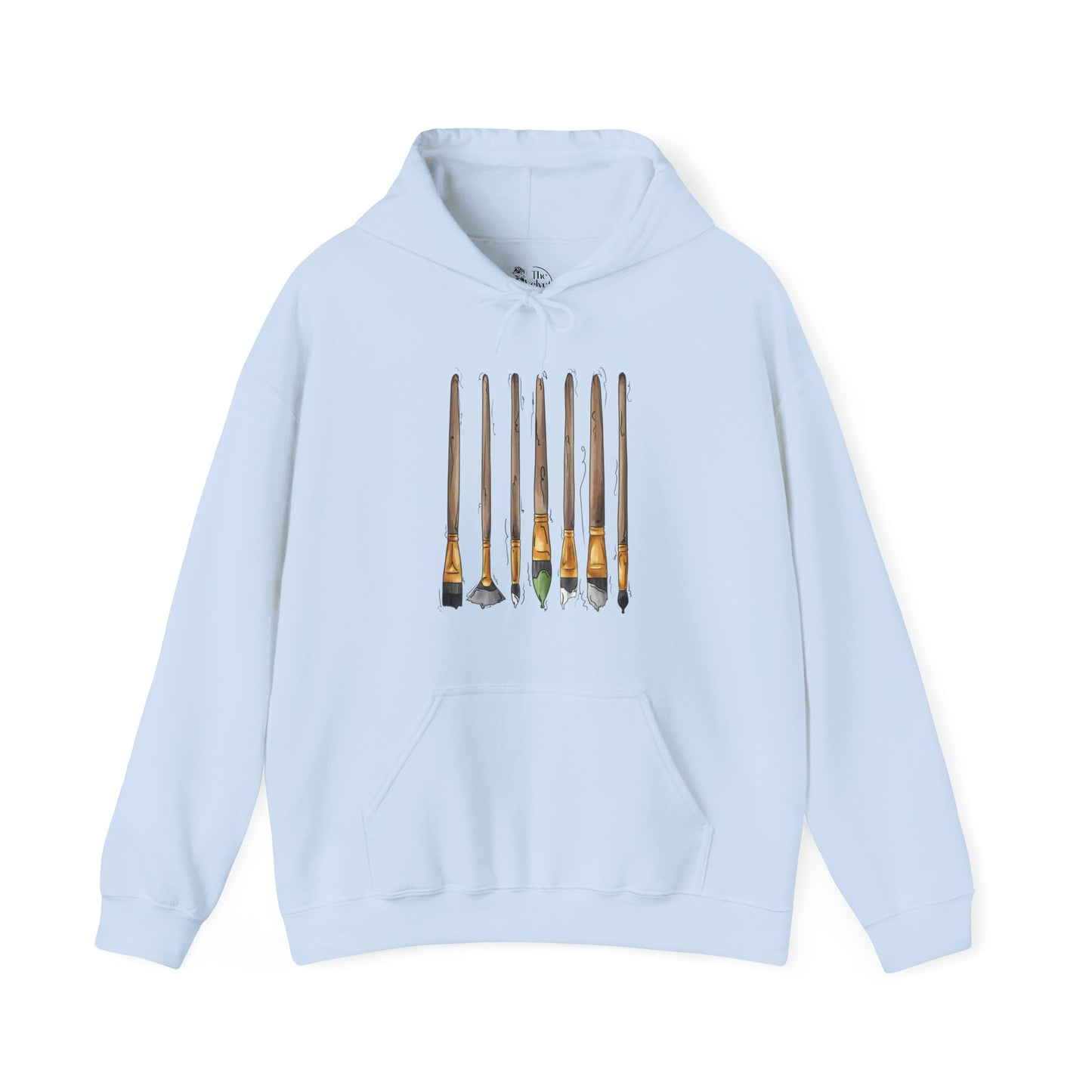 Agender Pride Flag Paint Brushes - Adult Unisex Hoodie