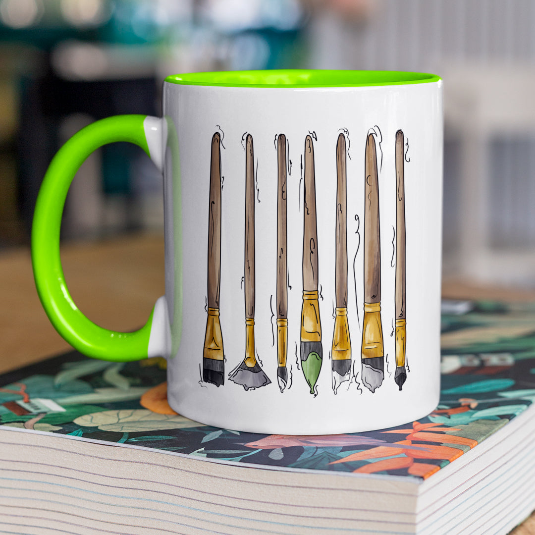 Agender Pride Flag Paint Brushes - Mug