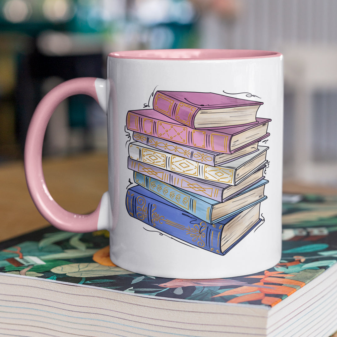 Bigender Pride Flag Old Books - Mug