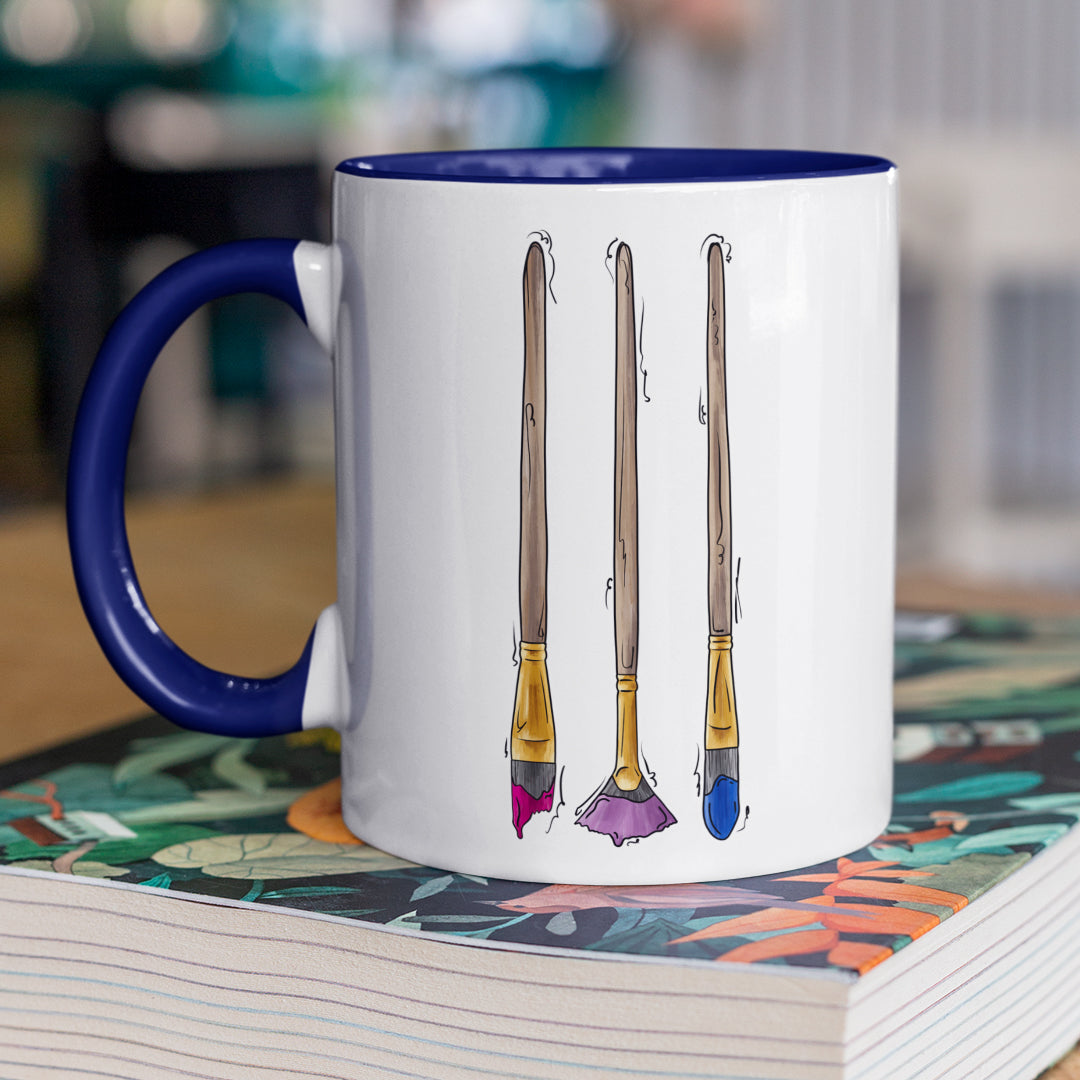 Bisexual Pride Flag Paint Brushes - Mug