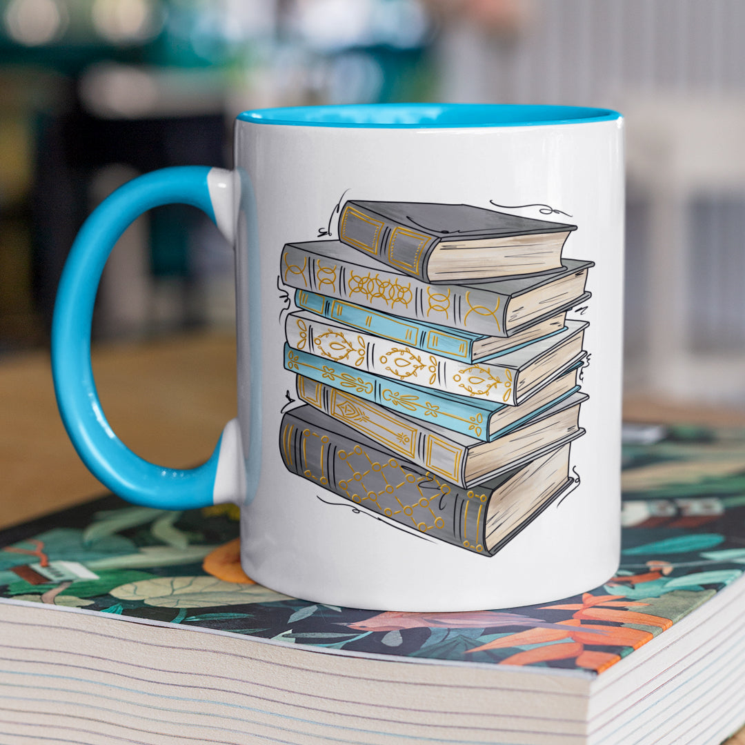 Demi Boy Pride Flag Old Books - Mug