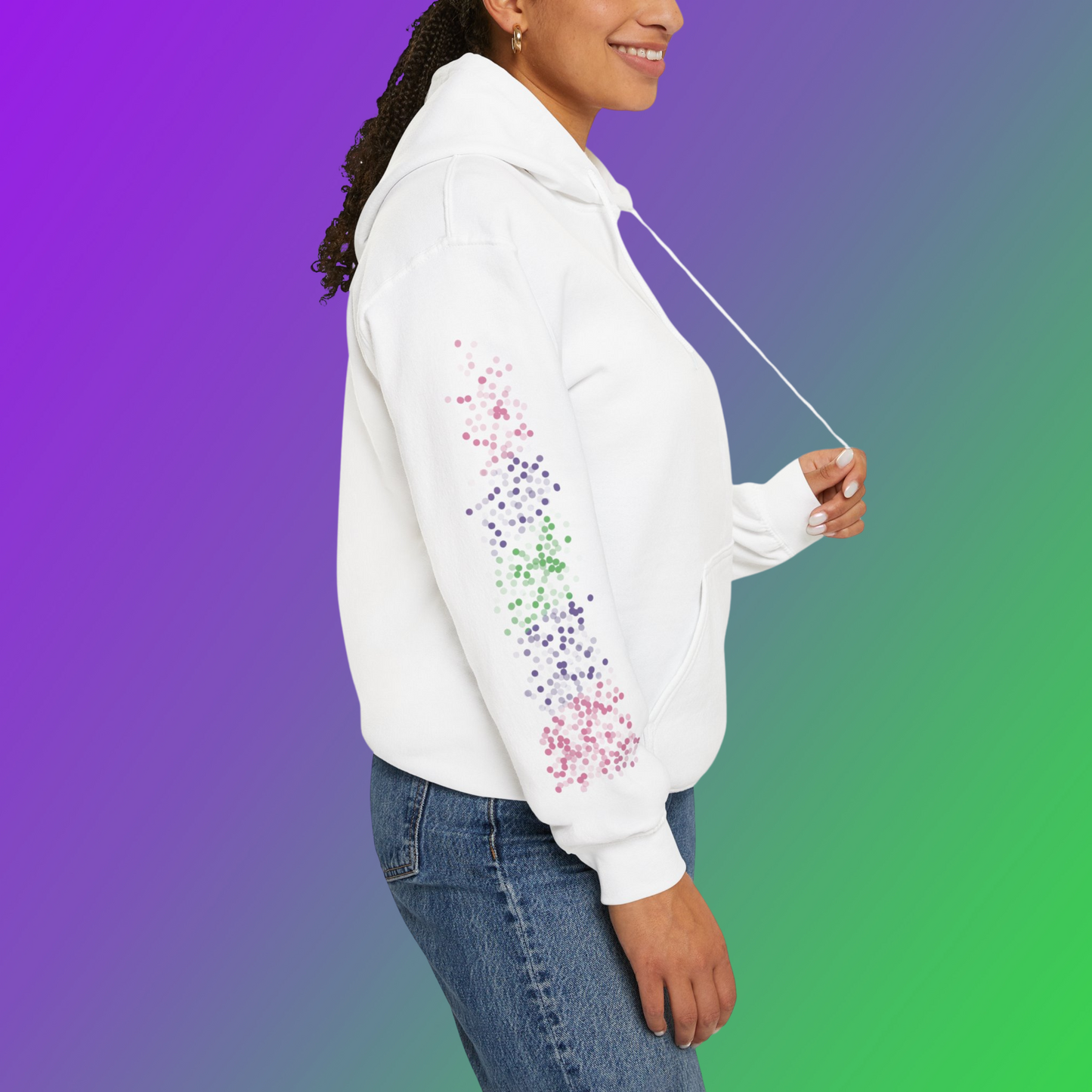 Trigender Pride Flag Dots - Adult Unisex Hoodie