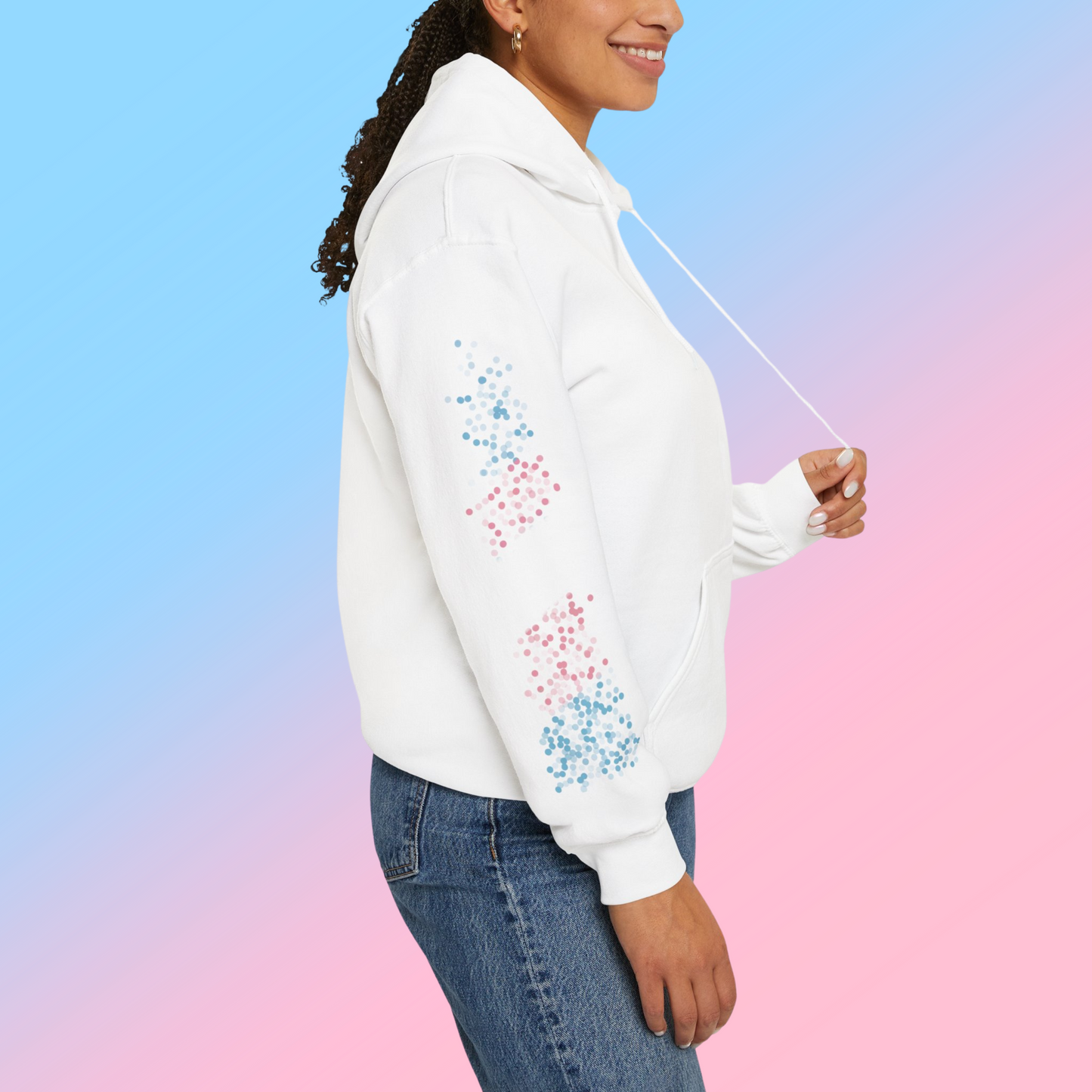 Transgender Pride Flag Dots - Adult Unisex Hoodie