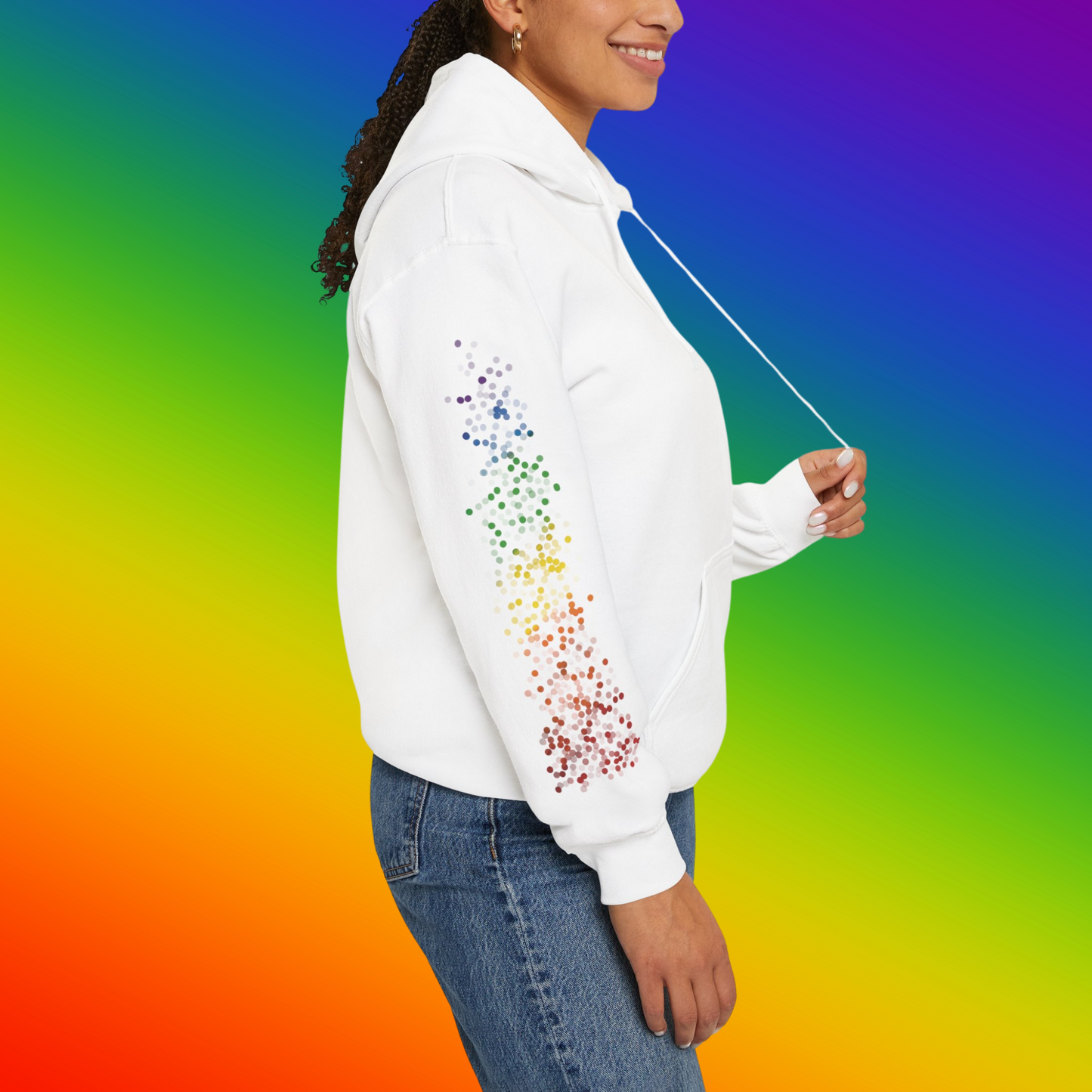 Gay Pride Flag Dots - Adult Unisex Hoodie