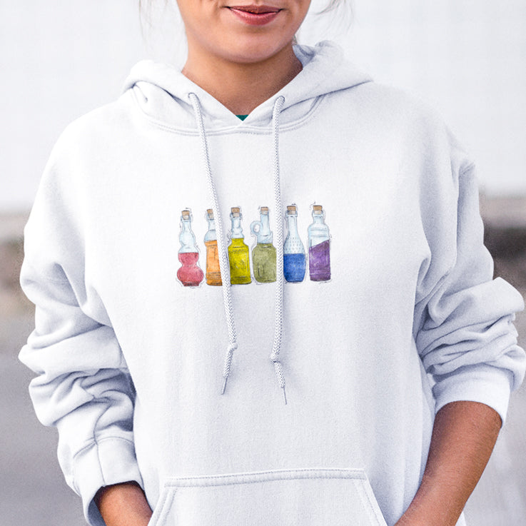 Gay Pride Flag Potion Bottles - Adult Unisex Hoodie