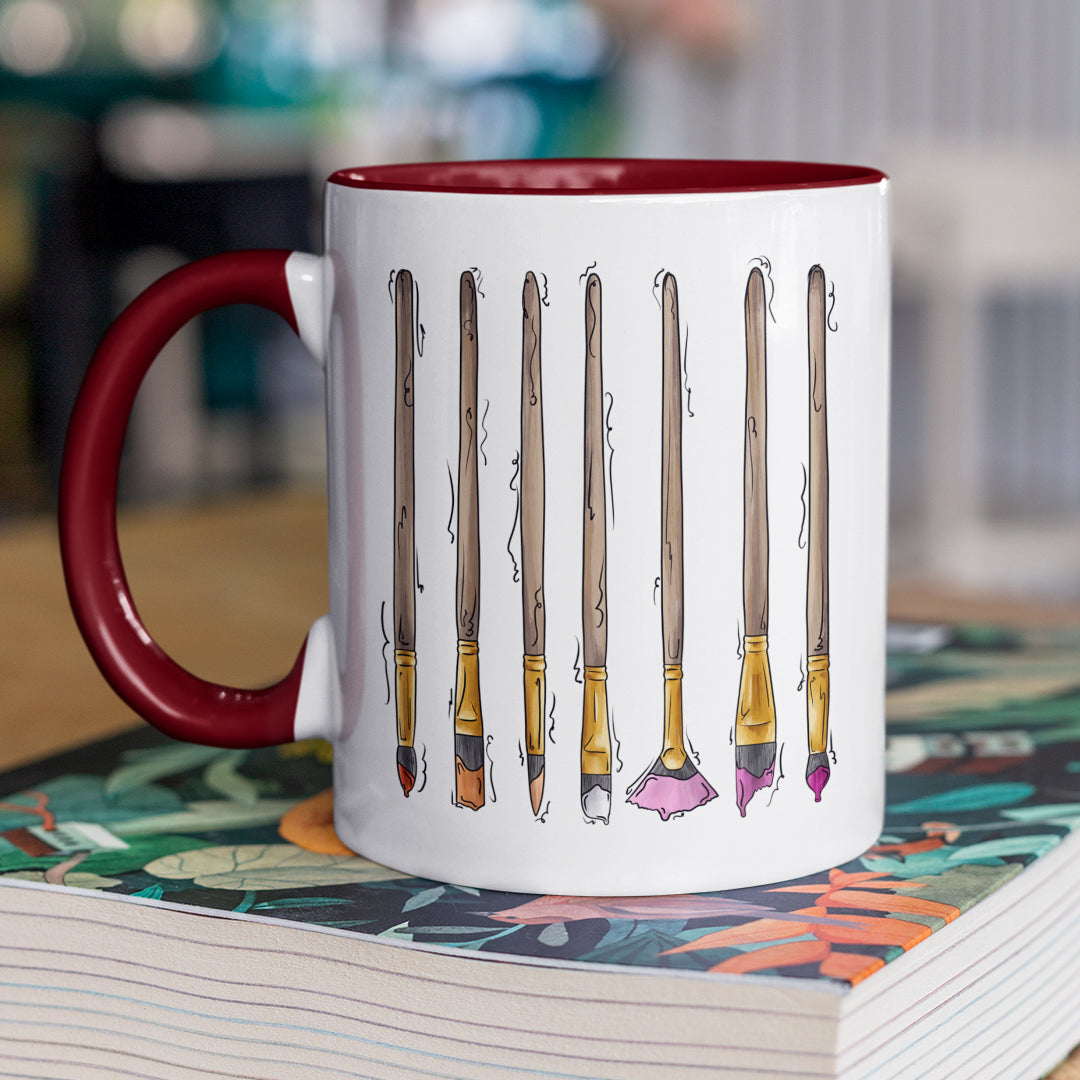 Lesbian Pride Flag Paint Brushes - Mug