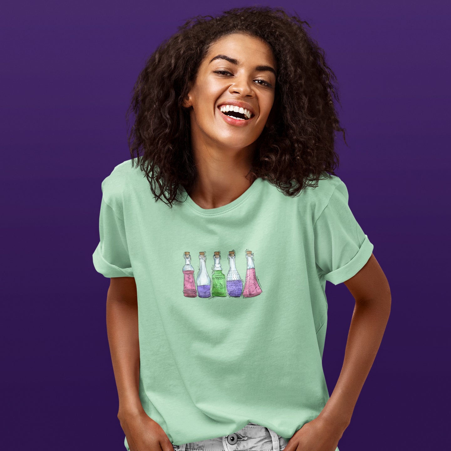 Trigender Pride Flag Potion Bottles - Unisex T-Shirt