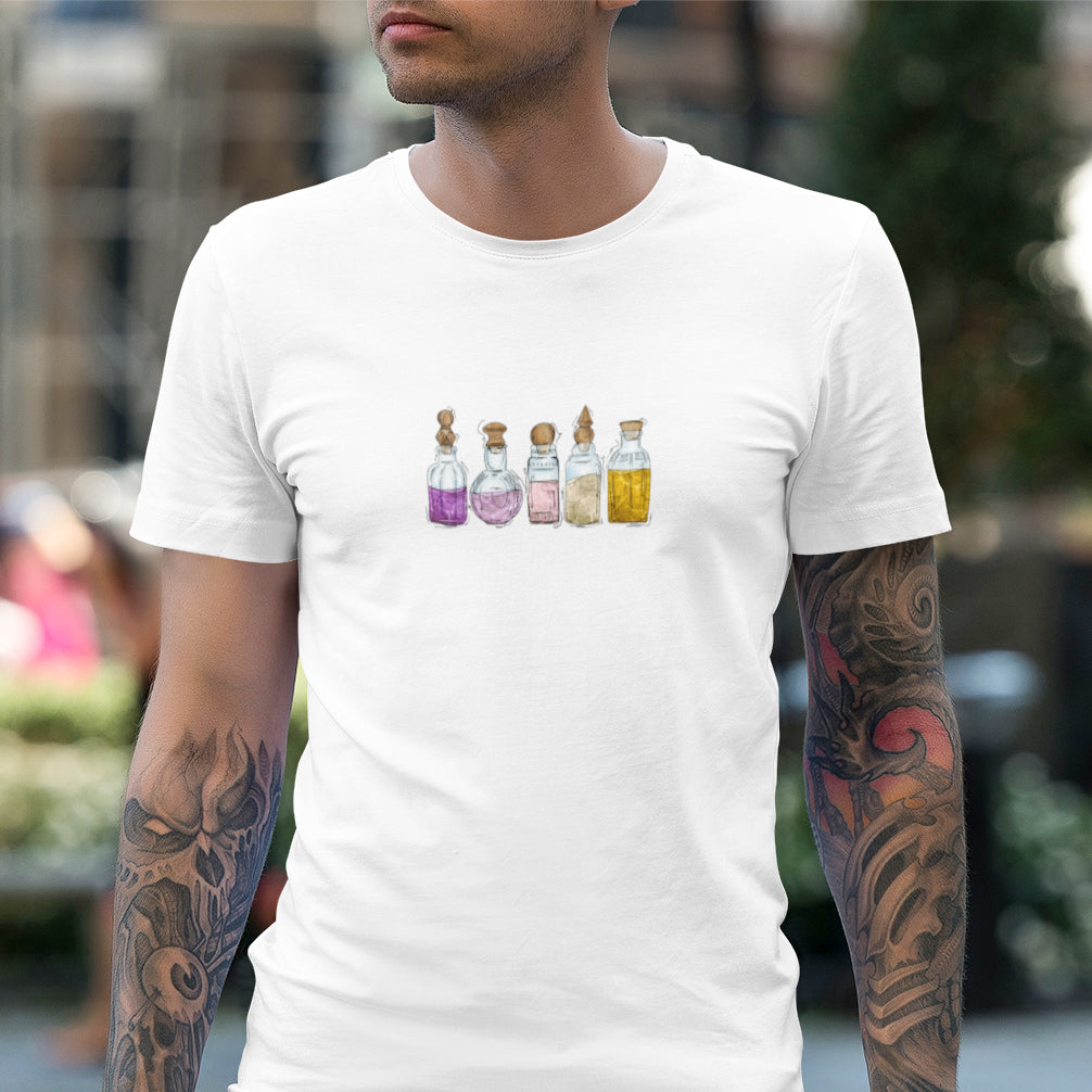Trixic Pride Flag Potion Bottles - Unisex T-Shirt