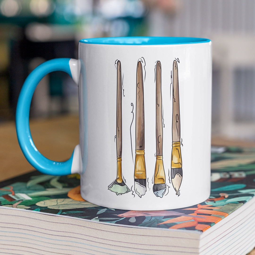 Unlabeled Pride Flag Paint Brushes - Mug