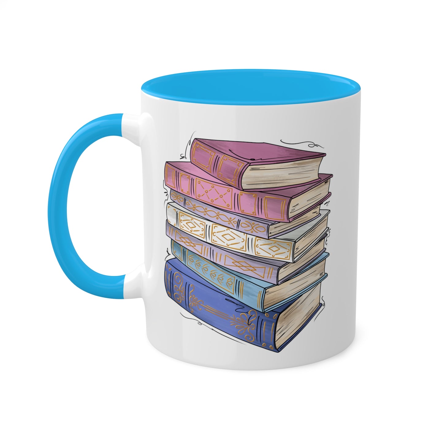 Bigender Pride Flag Old Books - Mug