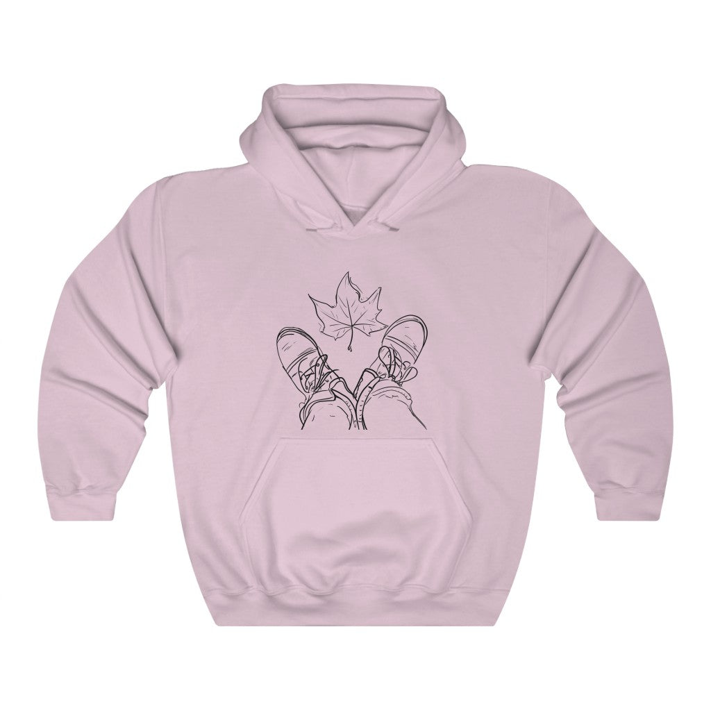 Fall Leaf and Boots Sketch - Adult Unisex Hoodie