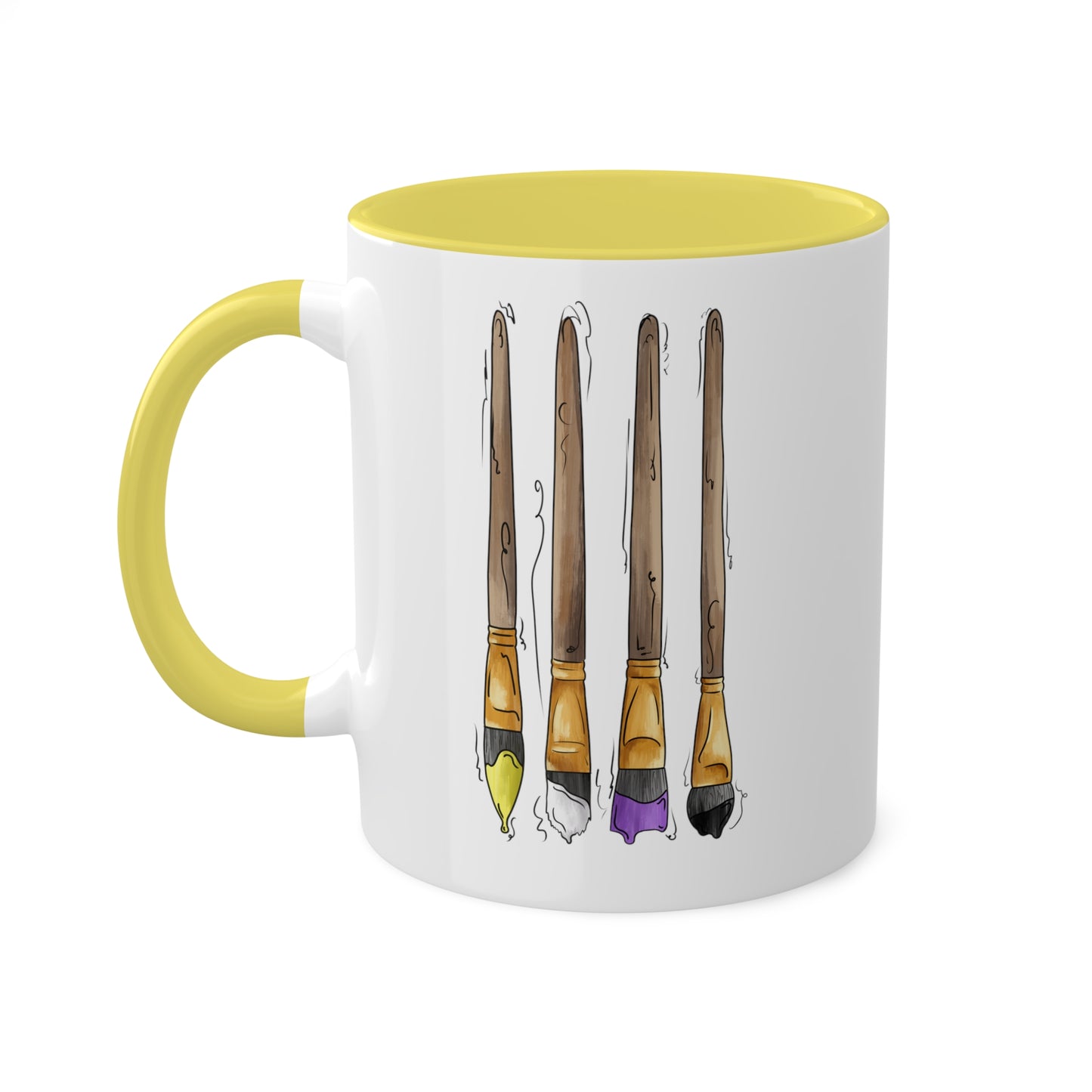 Nonbinary Pride Flag Paint Brushes - Mug