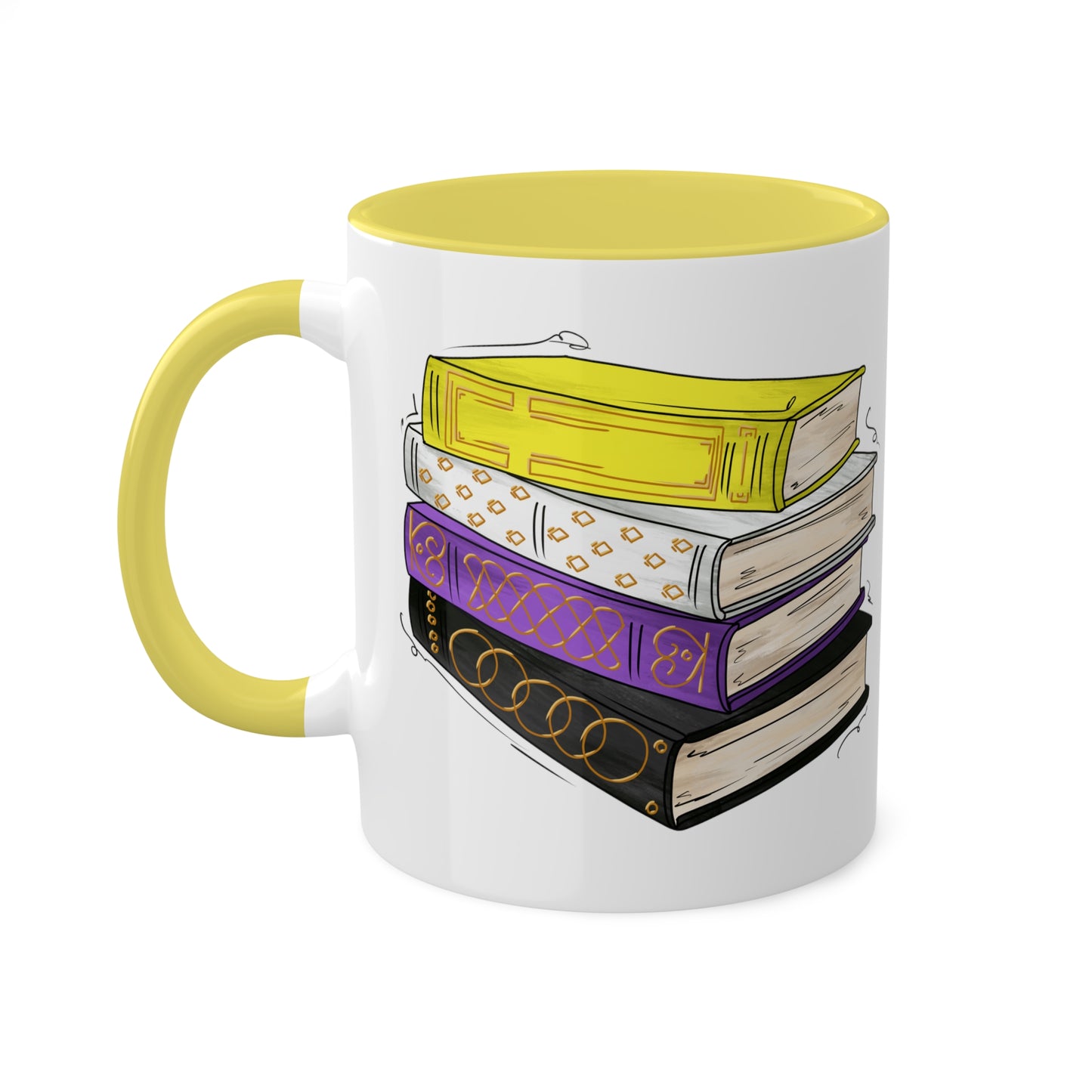 Nonbinary Pride Flag Old Books - Mug