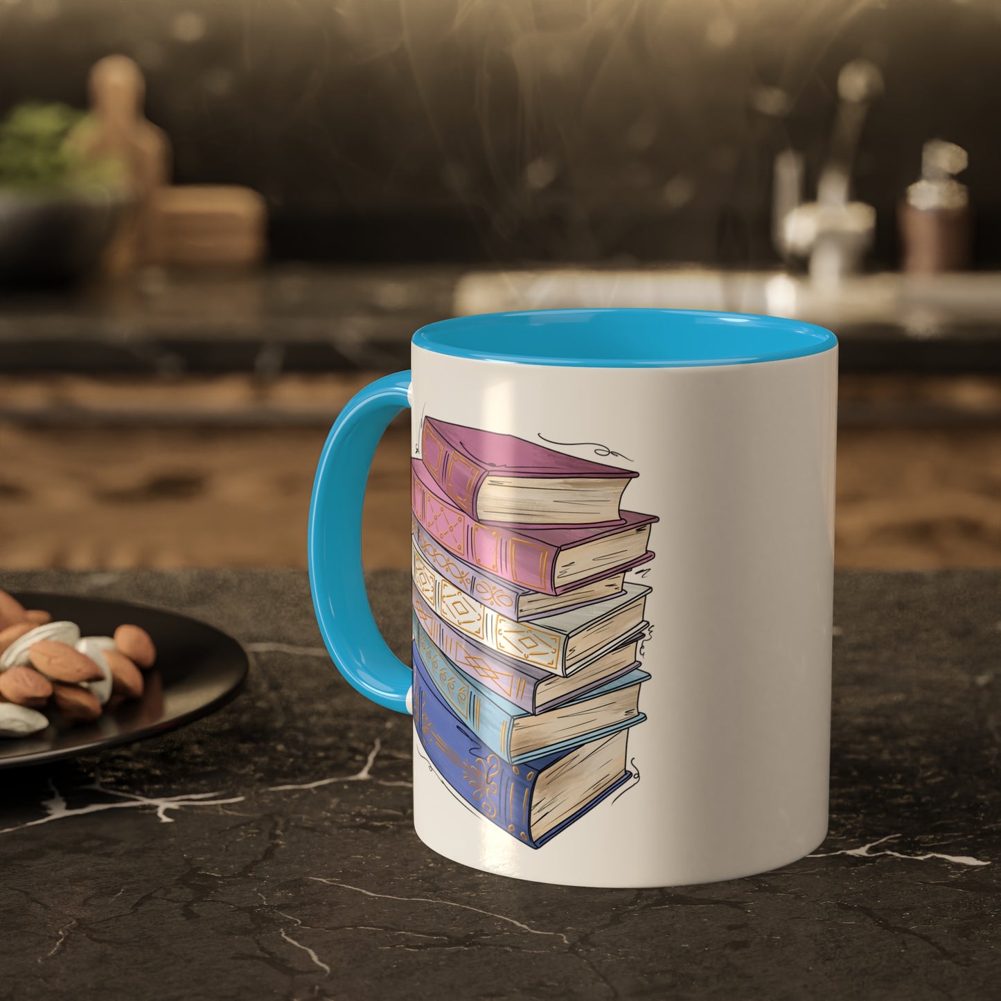 Bigender Pride Flag Old Books - Mug