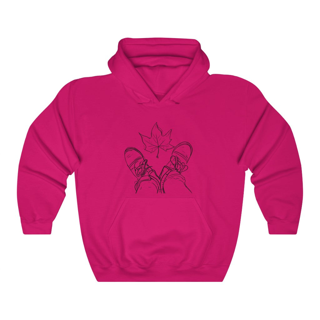Fall Leaf and Boots Sketch - Adult Unisex Hoodie