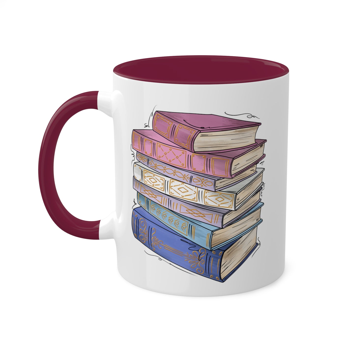 Bigender Pride Flag Old Books - Mug