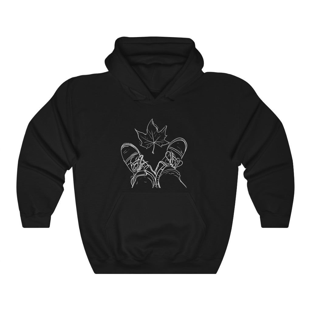 Fall Leaf and Boots Sketch - Adult Unisex Hoodie