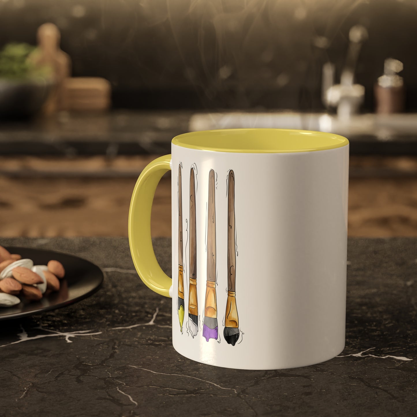Nonbinary Pride Flag Paint Brushes - Mug