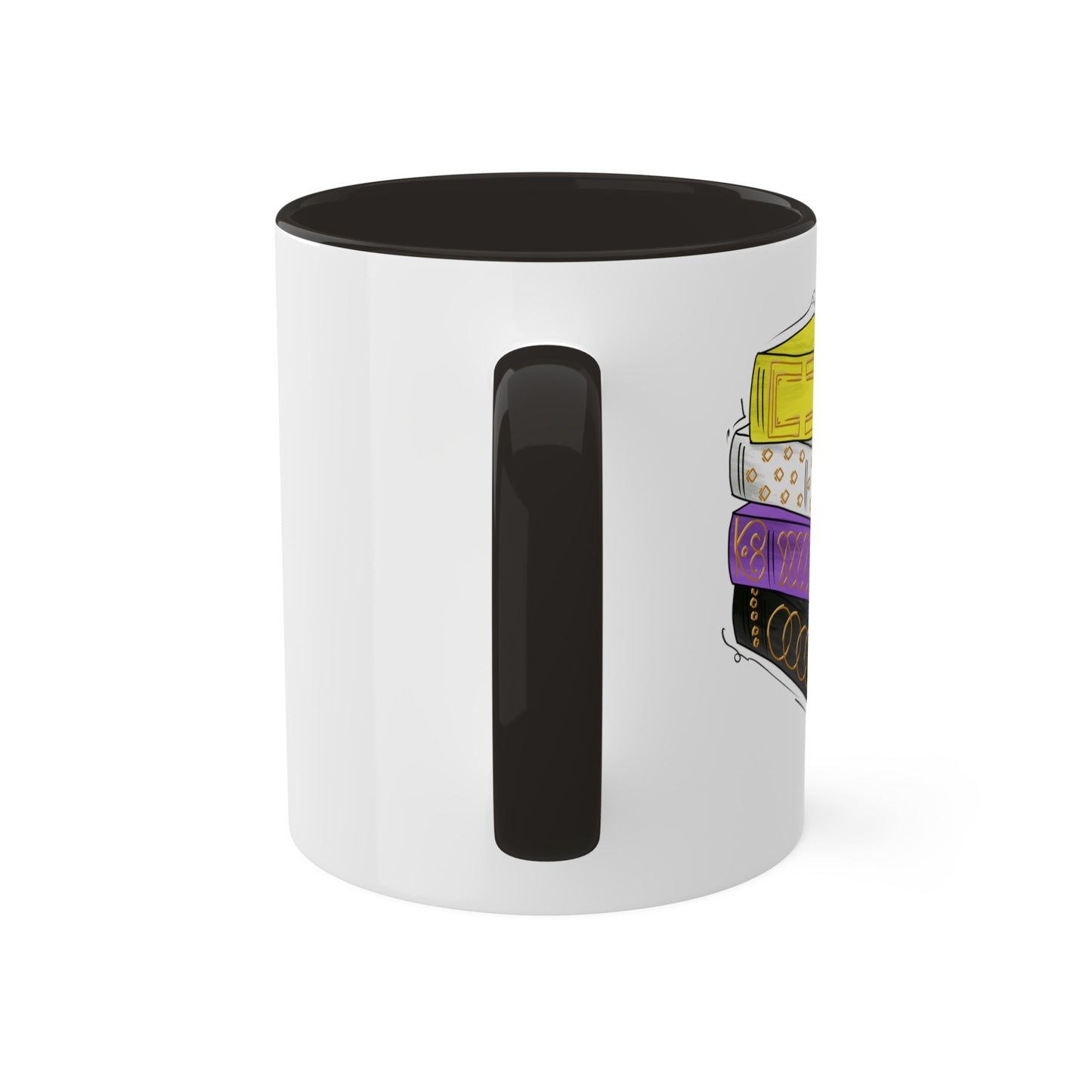 Nonbinary Pride Flag Old Books - Mug