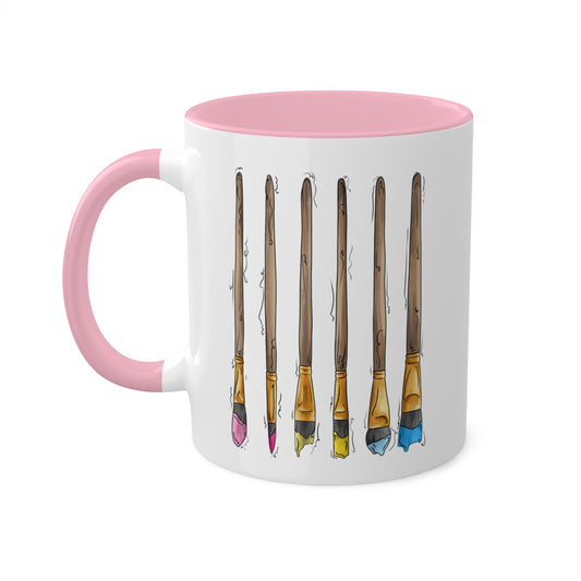 Panromantic Pride Flag Paint Brushes - Mug