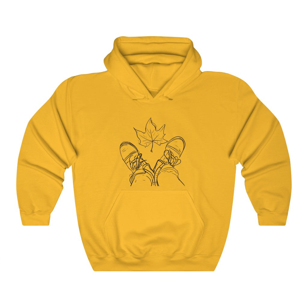 Fall Leaf and Boots Sketch - Adult Unisex Hoodie