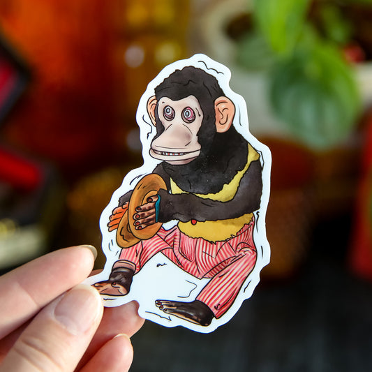 Jolly Chimp Clapping Monkey - Sticker