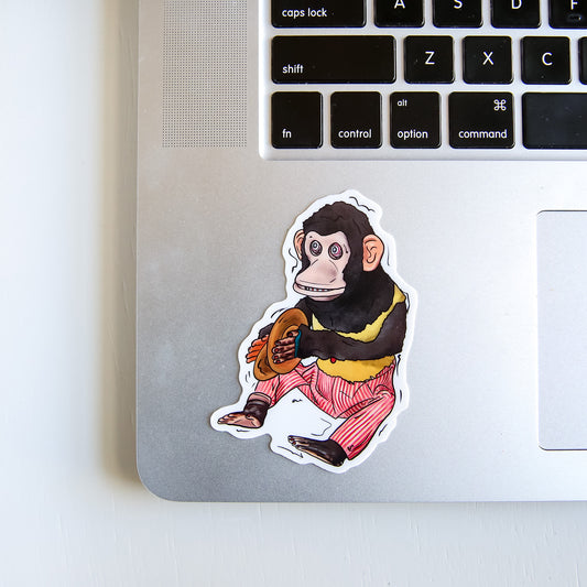 Jolly Chimp Clapping Monkey - Sticker