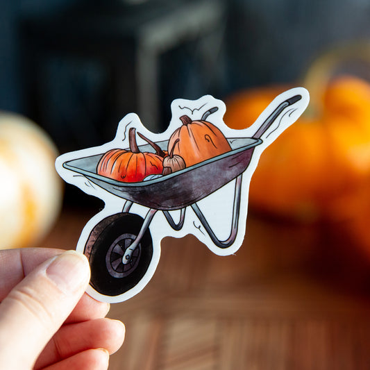 Pumpkin Wheelbarrow - Sticker