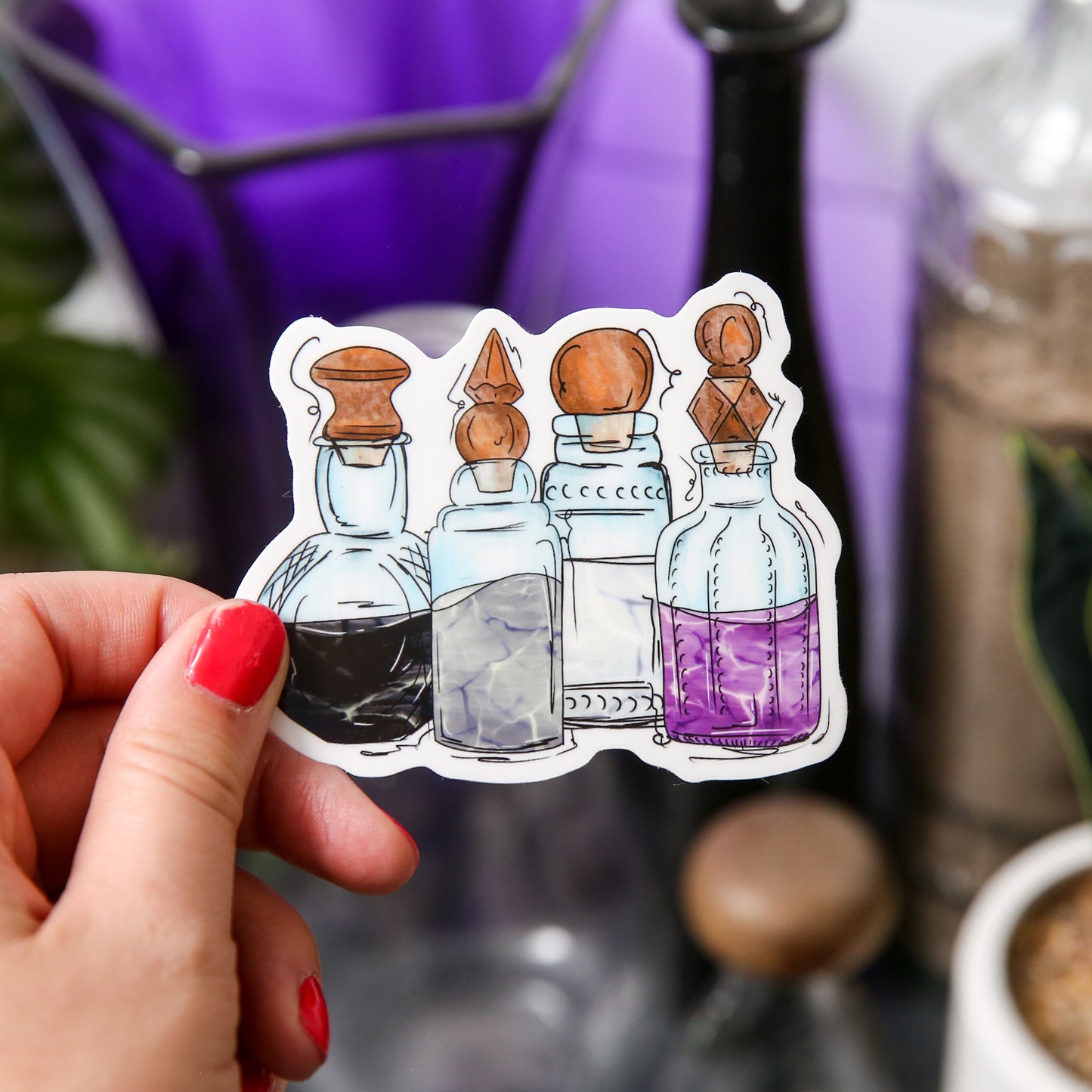 Asexual Pride Potion Bottles - Sticker