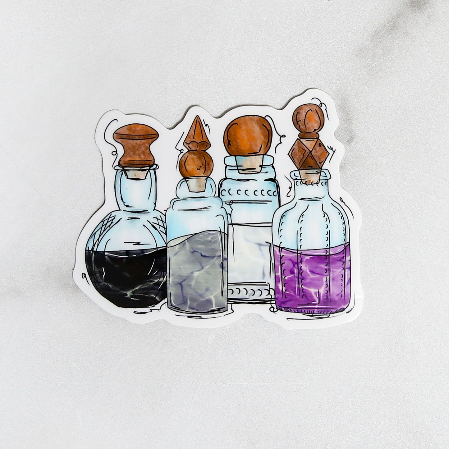 Asexual Pride Potion Bottles - Sticker