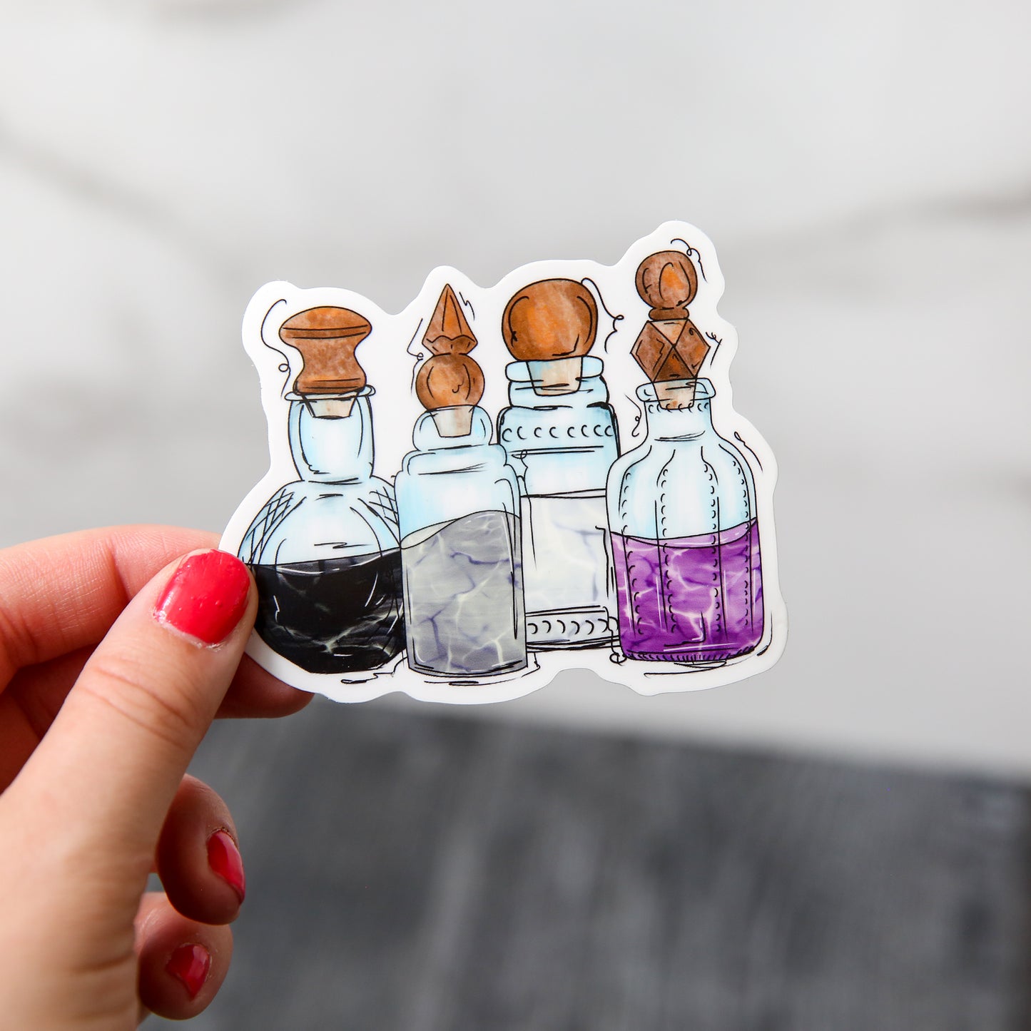 Asexual Pride Potion Bottles - Sticker