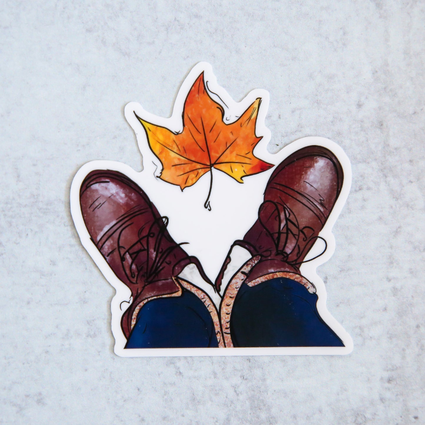 Fall Leaf and Boots - Sticker