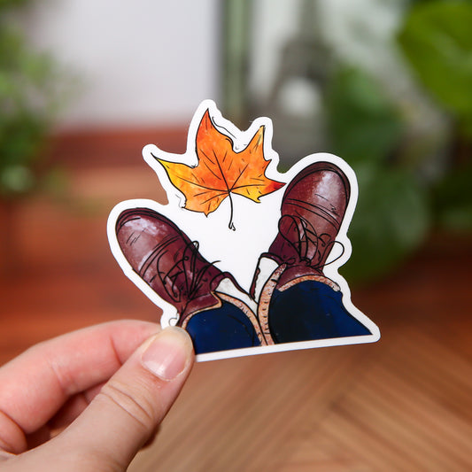 Fall Leaf and Boots - Sticker